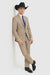 Men's 2 Button Sand  Two-Piece Classic Fit Side Vents Cheap Priced Business Suits Clearance Sale