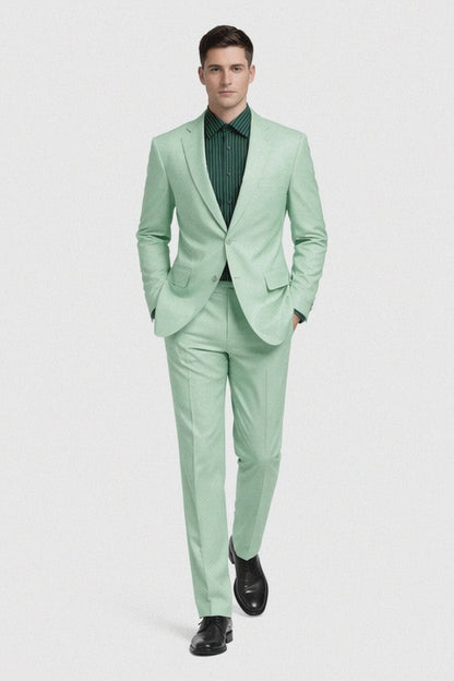 Men's green suit