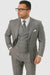 Mens Gangster Pinstripe 2 Button Double Breasted Vest Suit in Black