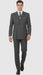 Mens Classic Wool Feel Double Breasted Suit in Heather Grey