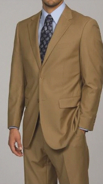 Men'S Camel ~ Khaki 2-Button 2 Piece Suits - Two Piece Business Suits Suit