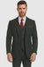 Mens Winter Suit - Suit For Cold Weather - Winter Color Tweed Herringbone Green Suit