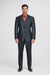 Men'S 3 Piece Sharkskin Suit Flat Front Pants Shiny Flashy Satin Silky Metallic Blue