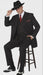 Mens Black and Red Pinstripe Zoot Suit – 1920s Gangster Vintage 3-Piece Suit for Formal, Prom, and Themed Events