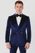Navy Blue Velvet Double Breasted Suits - Velvet Pants - Slim Fit Suit