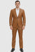 Mens Caramel Slim Fit Faux Leather Suit – 1 Button Notch Lapel