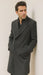 Men's Dress Coat Dress Coat Top Coat Buttons Closure Double Breasted Overcoat Charcoal Grey Full Length Maxi Coat