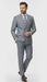 Mens Grey Tone on Tone Double-Breasted Suit – Classic Slim Fit 2 Piece Formal Business Gray Shadow Stripe