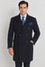 Navy Blue Overcoat - Blue Winter Topcoat - Fabric Double Breasted