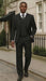Mens Tiglio Rosso Suit - Wide Leg Baggy Pants - 100% Wool  Black Three-Piece Suit with Double-Breasted Vest and Peak Lapel