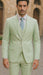 Sear Sucker Suit Mens 3pc 100% Cotton Seersucker Sear sucker suit Yellow & Green Striped - High End Suits - High Quality Suits