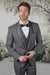 Men's Charcoal Shawl Lapel Tuxedo with Satin Trim – Vested Wedding Suit