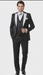 Men’s Black and White Lapel Prom Tuxedo Suit + Black Vest + Black Pants Peak Lapel