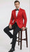 Men’s Red Paisley Velvet Blazer - Christmas new year Sport Coat Jacket - Prom 2026 Collection