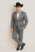 2 Button Notch Collar Rayon/Poly Eleganza Formal Modern Fit Suits Dinner Jacket/Blazer~Grey Suit Fashion Tuxedo For Men