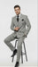 Men’s Grey and Black Pinstripe Double-Breasted Suit – 1920s Gangster Vintage Looking suit By Rossiman