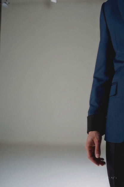 Men's Stylish Sportcoat/ Blazer Cobalt ~Indigo ~ Bright Blue~Teal ~ indigo~Metallic Blue