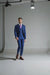 Men'S Indigo ~ Bright Blue ~ Cobalt ~ Teal Blue Blue Pick Stitched 2 Button Suit Pleated Pants