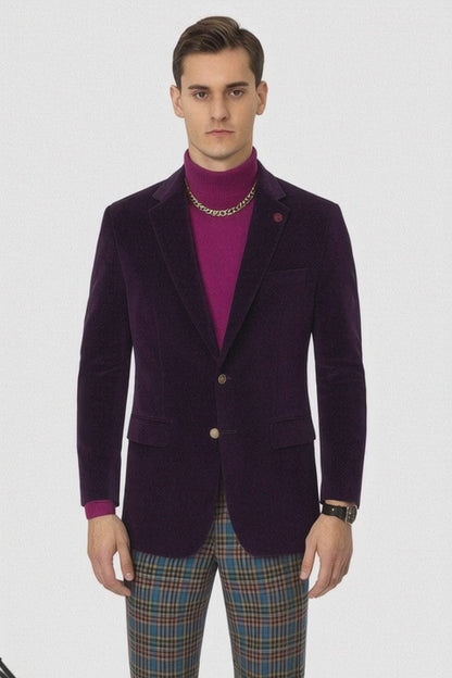 Mens Blazer Plum