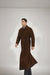 Mens Overcoat Mens Topcoat Mens Brown  Button Closure Coat