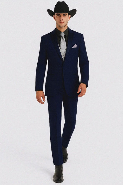 Smoking Traje - Esmoquin - Smoking Para Hombre - Navy Tuxedo