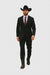 Authentic Braveman Men's Two Buttons Solid Black Suits Regular Fit