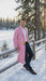 Men’s Pink Wool Blend Long Overcoat – Slim Fit Tailored Winter Coat - Carcoat - Topcoat