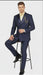 Men’s Navy Blue Double-Breasted Tuxedo with navy Satin Peak Lapel Wedding Suit