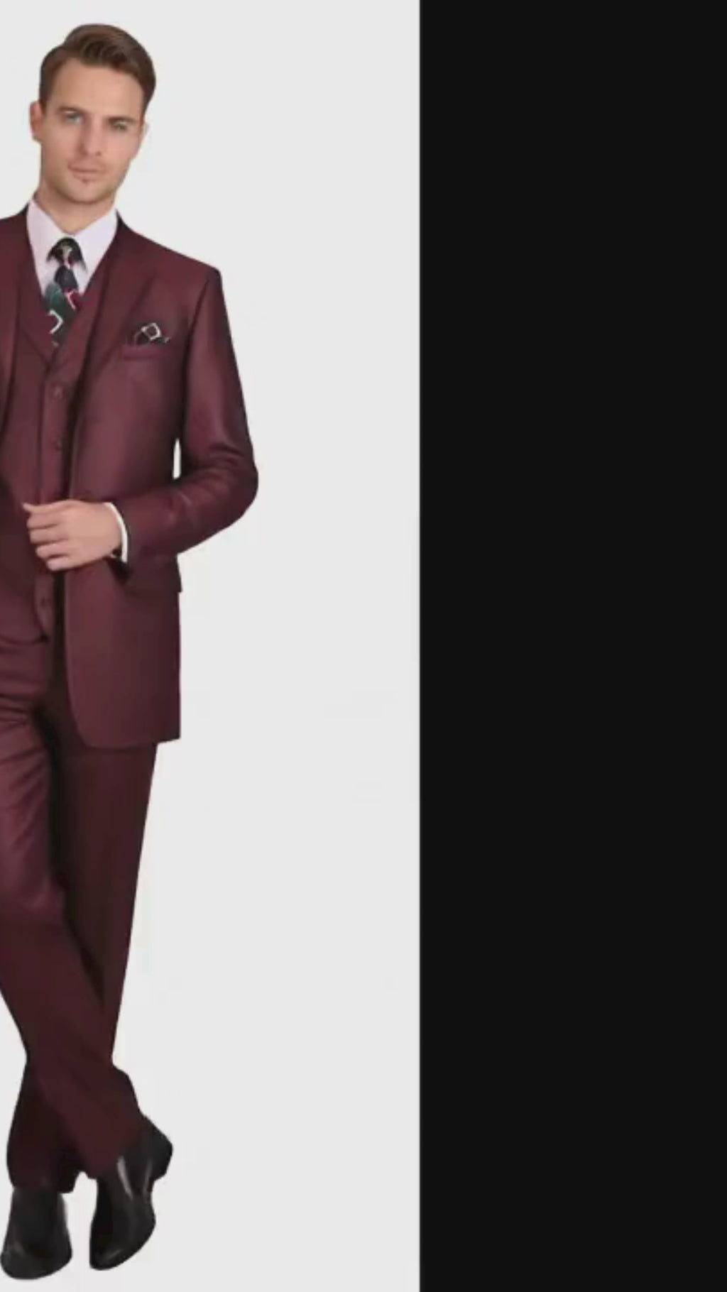 Men’s Burgundy 3-Piece Suit
