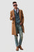 Men's Dress Coat 3 Button Copper ~ Rust ~ Cognac Dark Orange Wool Overcoat