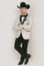Western Suit - Trajes Para Hombres - Cowboy Formal Attire - Trajes De Novio - Peak Lapel Single Breasted White Suit