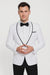Men'S Shawl Lapel With Trim 1 Button Blazer White Sport Coat Dinner Jacket With Trim