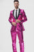 Mens Sequin Suit - Sparkly Suit - Pink Fabric Glitter Suit