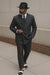 Harlem Night Movie Clothing Outfit - 1920s Costume Party Mens Suit + Hat Shirt and Tie