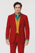 Men's Red Suit With Orange Vest Joker Custom