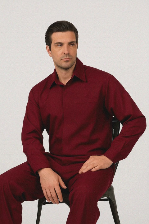 Men's Plain Long Sleeve Casual Walking Suit