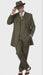 Mens Olive Green Pinstripe Zoot Suit – 1920s Gangster Vintage 3-Piece Suit for Formal and Themed Events