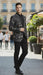 Luxury Black Floral Embroidered Blazer for Men – Designer Party and Wedding Wear Jacket