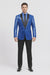 Shiny Flashy Sharkskin Metallic Sapphire Blue Sequin Formal Royal Color Tuxedo Shawl Lapel Sport coat Jacket
