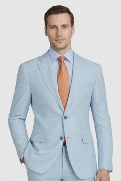 Enzo White, Khaki or Blue Linen Suits/ Free Shipping Modern Fit