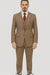 Mens Two Button Notch Label Tweed Suit Brown Herringbone