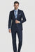 Bertolini 3 Piece Wool/Silk Solid Navy Suit