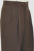 Mens Pleated Dress Pants Chocolate Brown Wide Leg Slacks Pleated Baggy Dress Trousers Unhemmed Unfinished Bottom