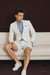 Men's summer business suits with shorts pants set (sport coat Looking) White