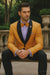 Designer Men’s Gold Tuxedo Blazer – Slim Fit Formal Style