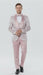 Men’s Light Pink Dusty Rose -  Floral Tuxedo Suit – Luxury Satin Shawl Lapel 3-Piece Formal Wedding and Prom Suit in Blush Mauve color