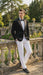 Men’s Black Velvet Tuxedo Blazer with Studded Lapel – Formal Evening Jacket