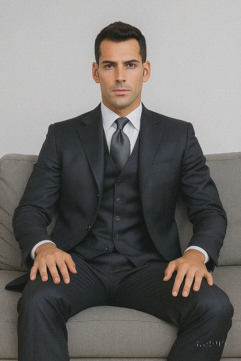 Men's 3 buttons Grey Suit