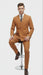 Men’s Vitali Brand Rustish Orange Brown Copper Color Double Breasted Slim Fit Suit