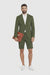 Men's summer business suits with shorts pants set (sport coat Looking) Olive